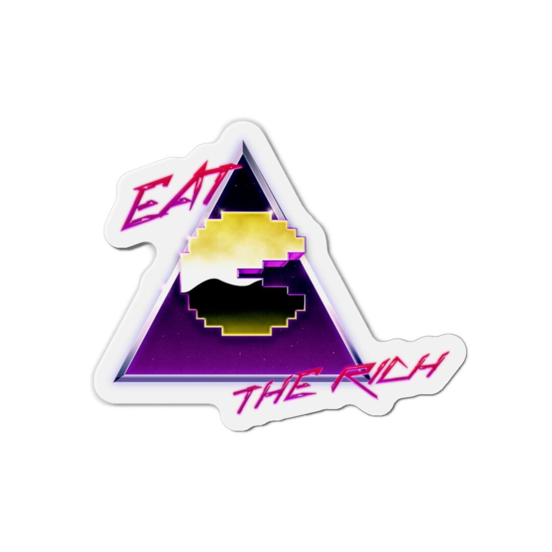 Retro Eat the Rich Pac Man Die-cut Magnets, Fun Fridge Accessories ...