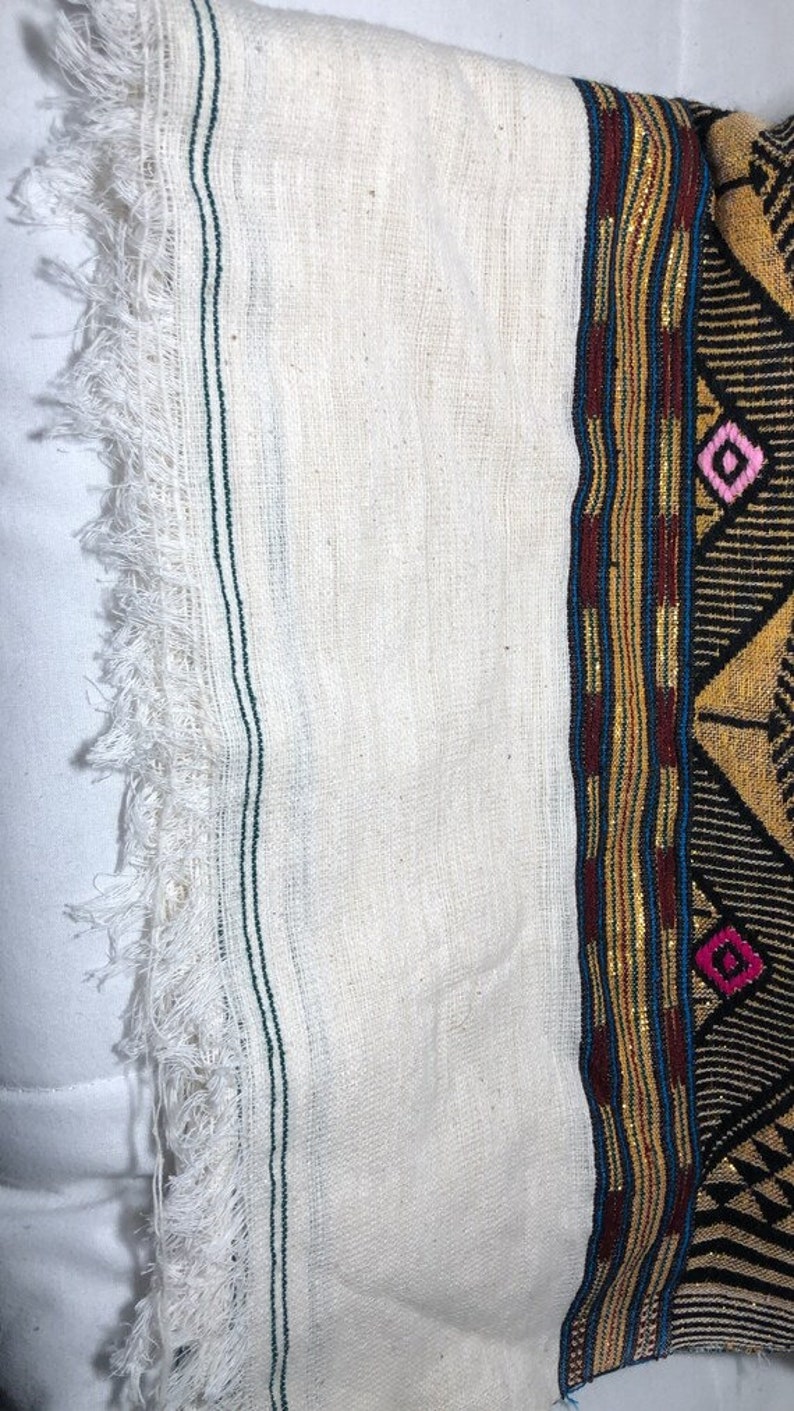 Traditional GABI Blanket 100 Ethiopian Cotton Woven Made in Ethiopia