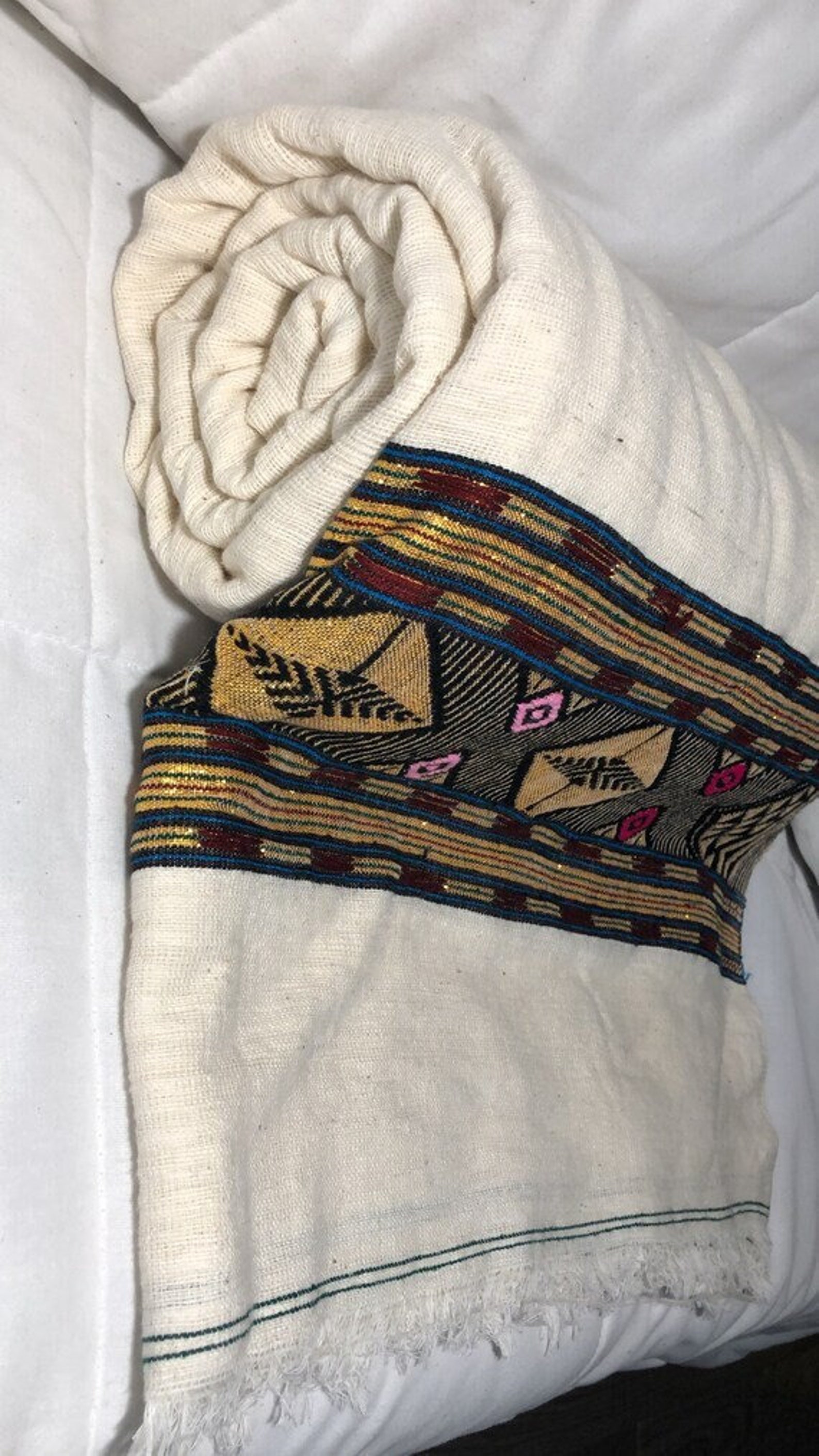 Traditional GABI Blanket 100 Ethiopian Cotton Woven Made in Ethiopia