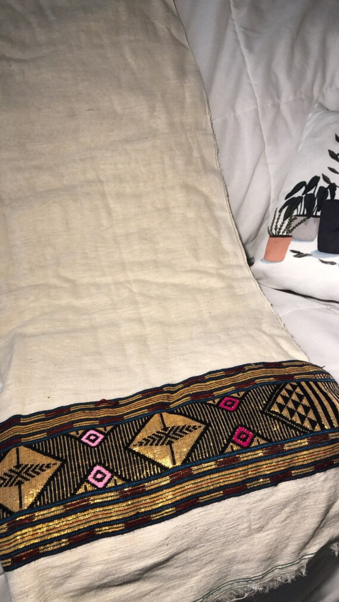 Traditional GABI Blanket 100 Ethiopian Cotton Woven Made in Ethiopia