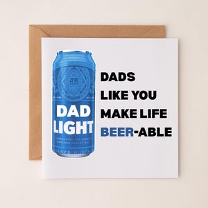 Carte de fête des pères drôle de bière, carte d'anniversaire drôle, papa amateur de bière, carte de jeu de mots de blague de papa drôle de fille, cadeau de bière d'anniversaire de papa fête des pères