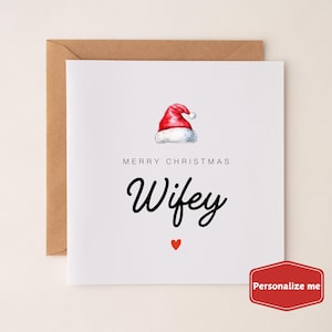 Frohe Weihnachten Wifey Karte, personalisierte Weihnachtskarte Frau, Freundin Wifey Karte für Sie, Lustige Weihnachtskarte von Ehemann, Freund