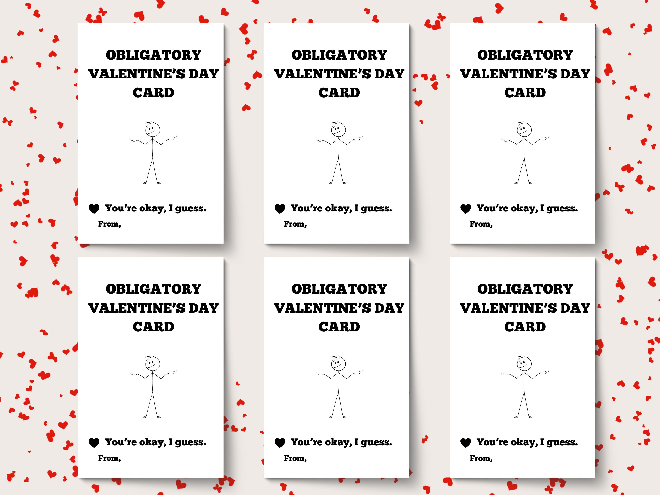 Coworker Valentines Day Cards, Funny Office Valentines Cards, Printable