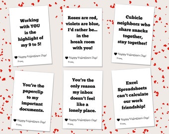 Funny Office Valentines Day Cards, Coworker Valentines, Printable Office Valentines Cards, For colleagues, For Employees, Instant Download