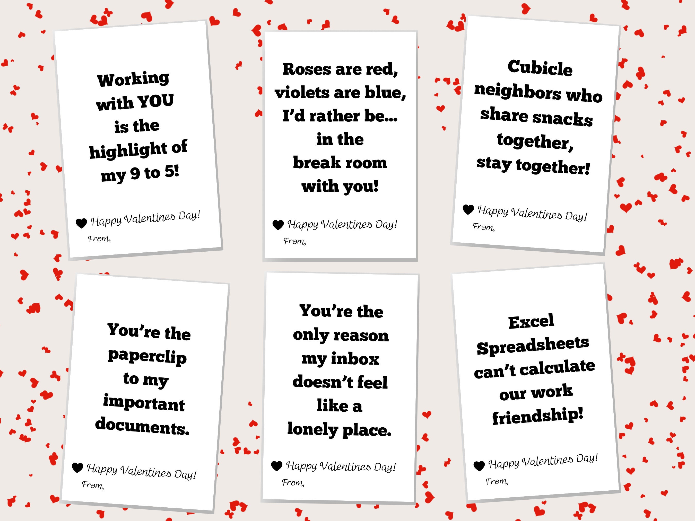 Funny Office Valentines Day Cards, Coworker Valentines, Printable ...