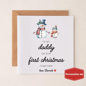 Personalisierte erste Weihnachtskarte des Vaters, erste Zeit Dad Karte vom Baby, neuer Daddy Weihnachtsgeschenk, Daddy 1st Weihnachten als Vater Custom Card