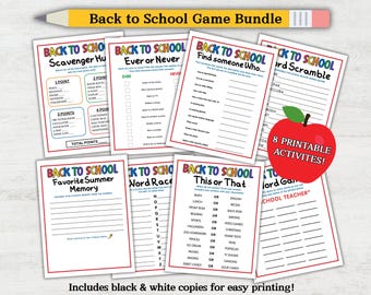 Printable Back to School Icebreaker Games, Downloadable First Day of School Games, Classroom Icebreaker Activities Printable Game Bundle