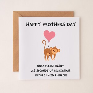 Tarjeta divertida para el Día de la Madre de un niño pequeño, tarjeta para el Día de la Madre de un niño en edad preescolar, tarjeta para el primer Día de la Madre de una mamá, regalo para el Día de la Madre de un recién nacido