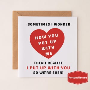 Grappige onbeleefde Valentijnskaart, Snarky Valentijnskaart vriendin, brutale Valentijnskaart vriend, bedankt valentijn man, vrouw, voor hem, haar