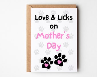 Mothers Day Card From Dog, Dog Mom Mothers Day Card, Puppy Card for Mom, Pet Mom Personalized Card for Mothers Day,  Paw Print Mothers Day