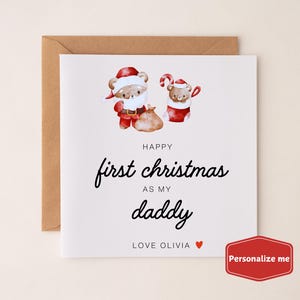 Kerstkaart voor de eerste keer vader, cadeau voor vader Eerste kerst, nieuwe kerstkaart papa van baby, papa eerste kerst, papa baby 1e kerst