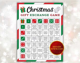 Holiday Gift Exchange Dice Games, Adult Christmas Party Games Gift Exchange, Passing Christmas Gift Game, Christmas White Elephant Dice Game