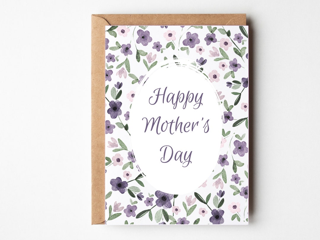 Flower Mothers Day Card, Floral Happy Mothers Day Card, Mothers Day ...