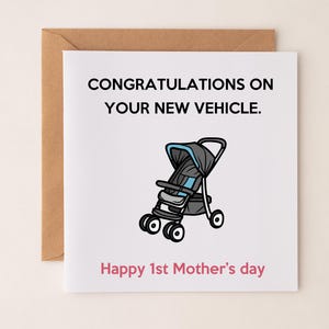 Cartão engraçado do primeiro dia das mães, cartão engraçado de parabéns para a nova mãe, cartão feliz do primeiro dia das mães para uma amiga, presente para a primeira mãe no dia das mães