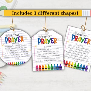 Back to School Prayer Tag, First Day of School Prayer Tag Printable, Gift First Day of School Christian, Back to School Teacher Prayer Tag