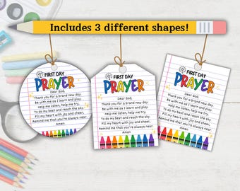 Back to School Prayer Tag, First Day of School Prayer Tag Printable, Gift First Day of School Christian, Back to School Teacher Prayer Tag