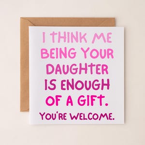 Carte de fête des mères drôle de sa fille, carte d'anniversaire de mère de sa fille, carte d'anniversaire sarcastique pour maman de sa fille, idées de cartes drôles pour maman