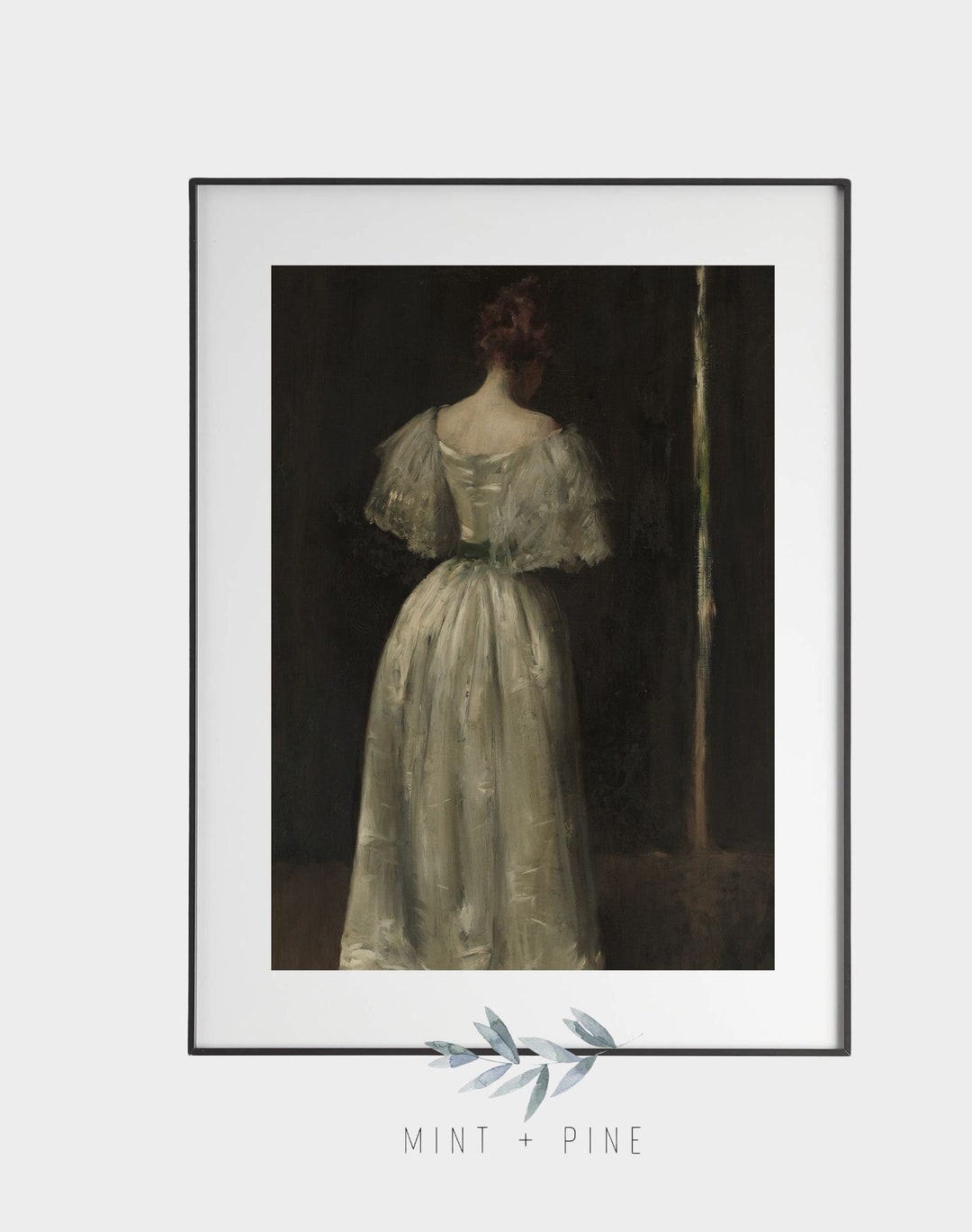 Vintage Art Antique Woman Painting Moody Wall Art Printable Digital Art ...