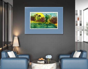 Fine Art Giclée Prints by Americana Fresca in "Moonlight Over Lithia Springs"