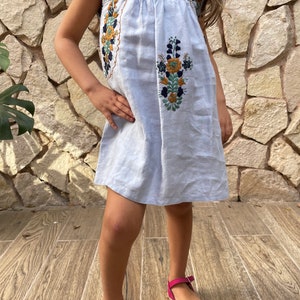 Handmade Mexican Embroidered Cotton Dress: Artisan Toddler Girl Outfit