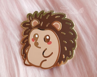 Broche de ouriço em esmalte rígido - Presente fofo estilo cottagecore kawaii