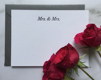 Mrs & Mrs Letterpress Stationery