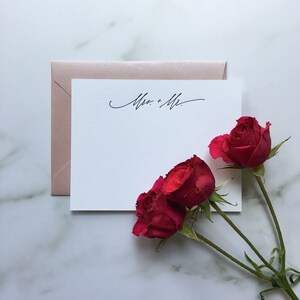 Mrs & Mr Letterpress Briefpapier, Hochzeit, Ehe, Paar Briefpapier, feministisches Geschenk, 100% Baumwollpapier, nachhaltig mit Liebe handgepresst