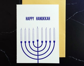 Happy Hanukkah Letterpress Card