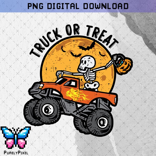 Halloween Kids Truck or Treat PNG | Halloween Truck | Halloween Boys and Girls | PNG Sublimation Design for T-shirt sublimation and More