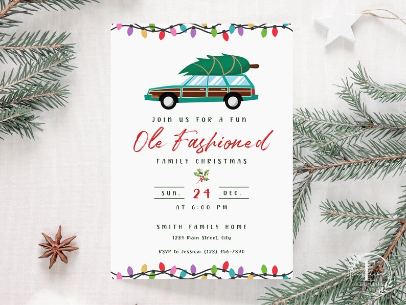 Printable Christmas Party Invitation Template Christmas Vacation Theme ...