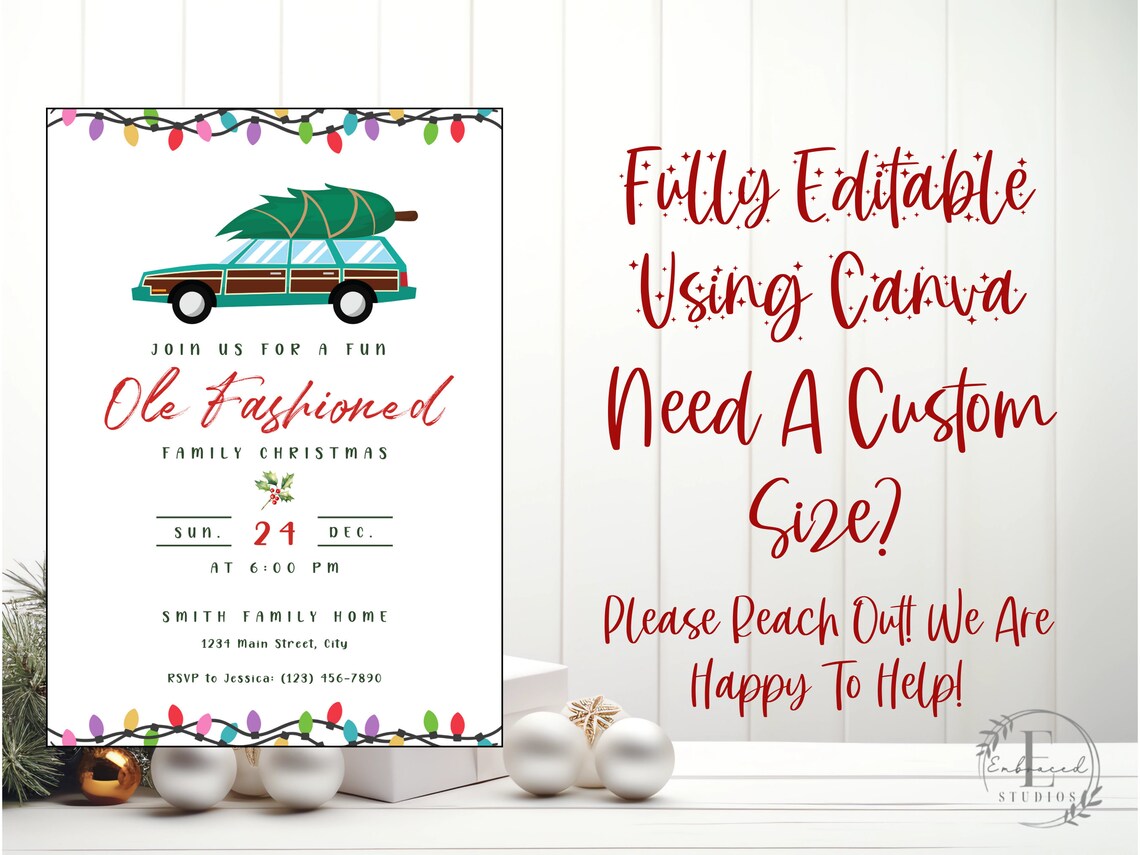 Printable Christmas Party Invitation Template Christmas Vacation Theme ...