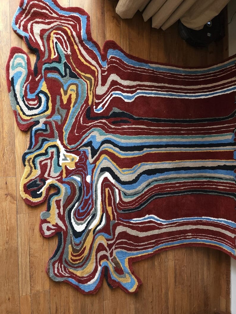 Melting Red for Home Melting Persian Rugs Living Area Rug Home Décor