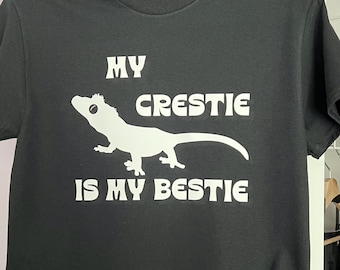 Crested Gecko Lizard Reptile T-Shirt: My Crestie is My Bestie