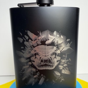 Hip Flask for Ball Python Fan: Snake Bursting Thru