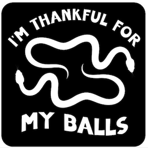Ball Python Humor T-Shirt: I'm Thankful for My Balls