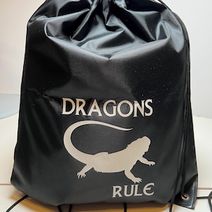 Bearded Dragon Reptile Drawstring Bag: Dragons Rule