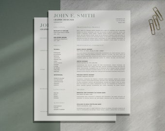 Minimalist Resume Template - Etsy
