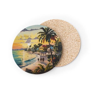 Kingston, Jamaica, Travel Print Coaster, Home Decor, Christmas Travel Gift, Travel Art Coaster