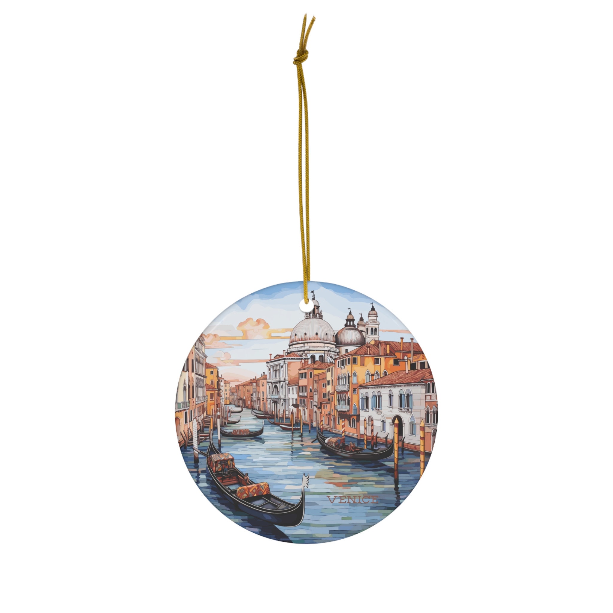 Venice, Italy, Travel Print Ceramic Ornament, Christmas Decor, Christmas Travel Décor, Christmas Tree Decor