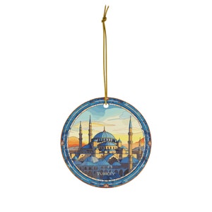 Istanbul, Turkey, Hagia Sophia, Blue Mosque, Travel Print Ceramic Ornament, Christmas Decor, Christmas Travel Décor, Christmas Tree Decor