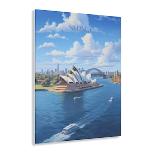 Sydney Australien Wand Kunst Sydney Hafen Hafen Reise Kunst Sonnenuntergang Australien Australien Geschenk romantische Wandbehang