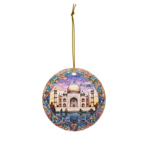 Agra, India, Taj Mahal, Travel Print Ceramic Ornament, Christmas Decor, Christmas Travel Décor, Christmas Tree Decor