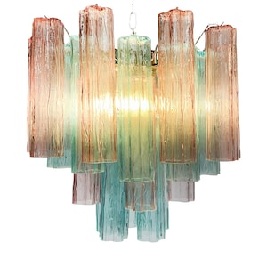 Pink and Blue Murano Chandelier