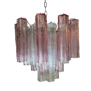 Pink and Transparent Murano Chandelier