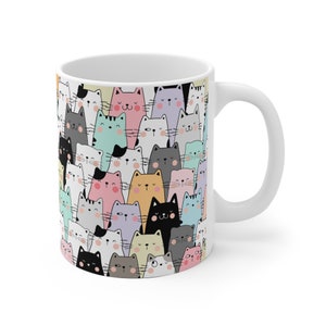 Coffee mug, ceramic mug, white mug, gift mug, gift for couple, cat lovers