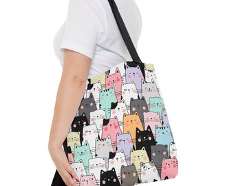 Bolso de shopping, Tote Bag, Bolso Tote, Bolso de Asas, Bolso con Patron, Bolso de Hombro, Bolso de Tela, Amantes de Gatos