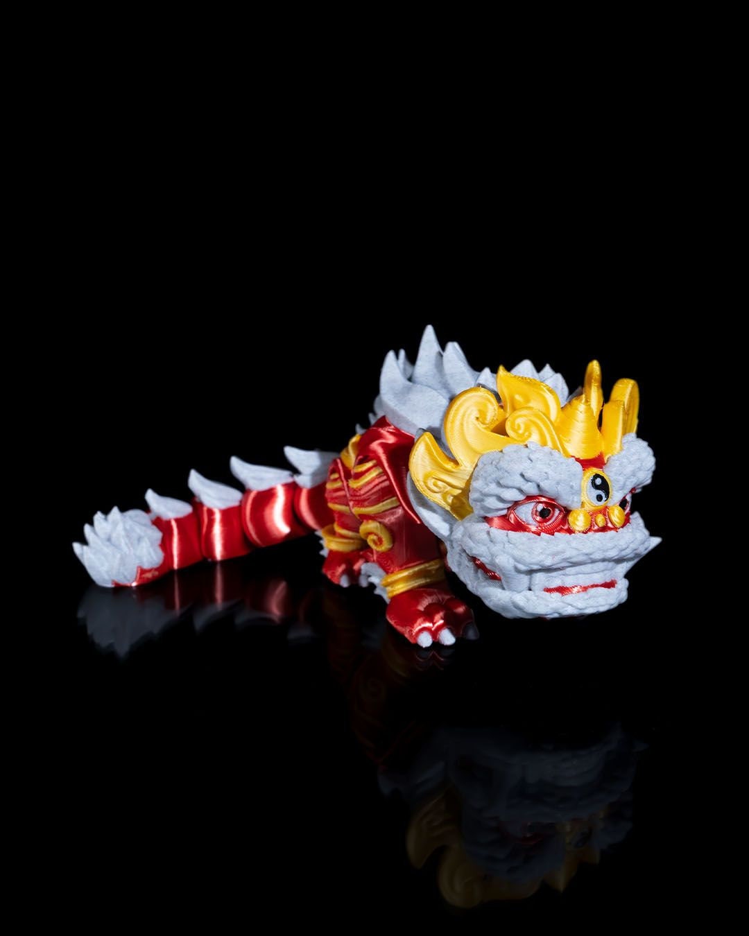 3D Printed Articulating Chinese Lion Detailed PLA Sculpture Etsy