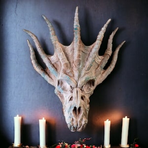 Whimsical Ice Dragon Skull - High-Quality 3D Printed - Paintable
