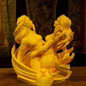 Gemini Zodiac Statue - 3D Printed Astrological Decor | High-Quality 15 cm Plastic Figurine