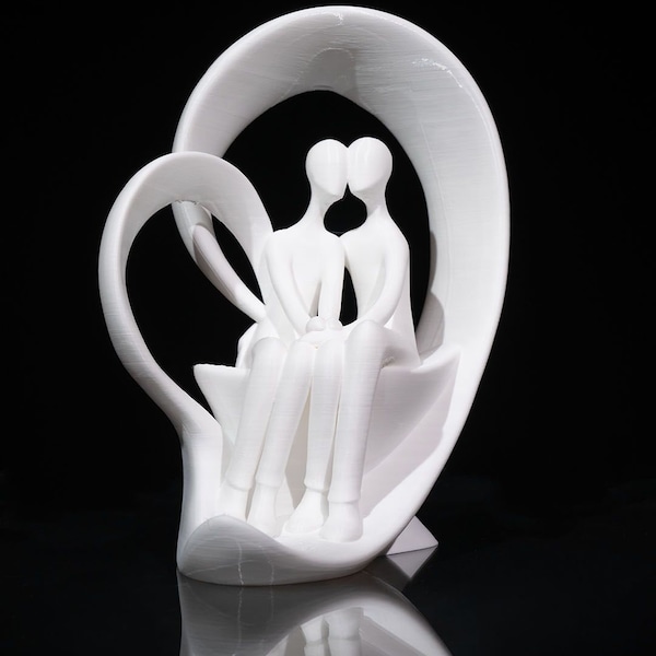 Touch of Class 3D Printed Quiet Love Statue | Colorful Modern Home Décor